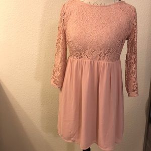 Lace Rose Pink Dress
